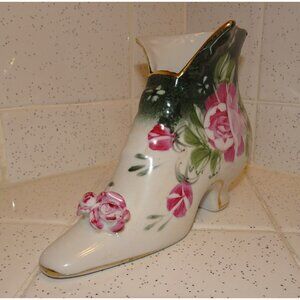 Formalities By Baum Bros Porcelain Vase High Heal Shoe Vintage Multicolor Floral